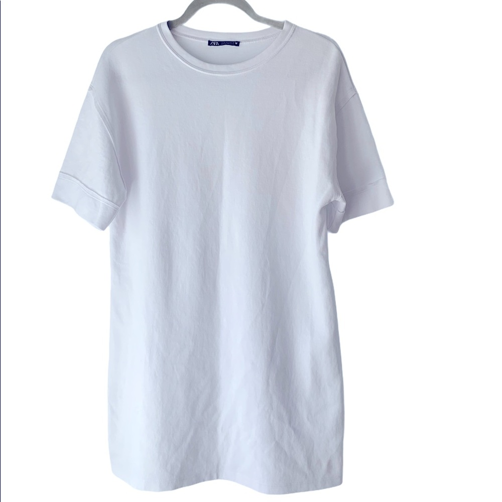 NWOT White Zara Oversize T-Shirt Dress